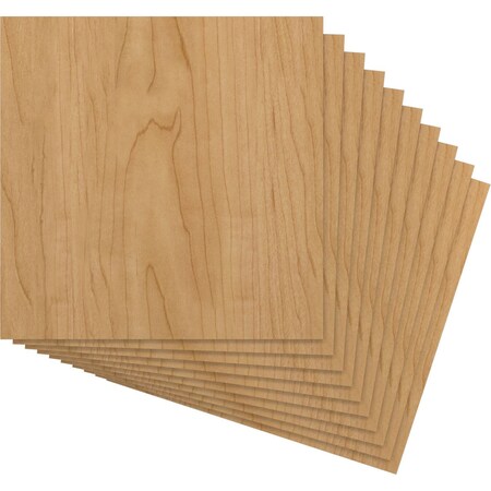 Ekena Millwork 15 3/4W x 15 3/4H x 1/4T Wood Hobby Boards, Maple, 10PK HBW16X16X250CMA